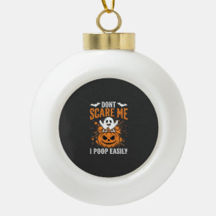 Maak Me Niet Bang Halloween Geest Pompoen Ontwerp Keramische Bal Ornament