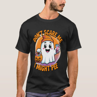 Maak me niet bang, ik plas misschien grappig Hallo T-shirt