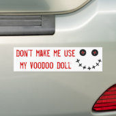 Maak me niet gek op Voodoo Doll. Bumpersticker (Op auto)