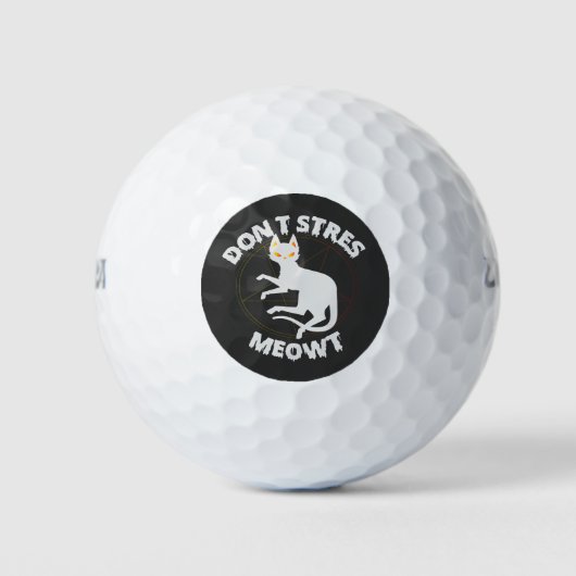 Maak Me Niet Stressed Meowt Grappige Spook Hallowe Golfballen (Voorkant)