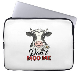 Maak Me Niet Woest Koe Vintage Gravure Laptop Sleeve