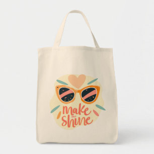 Maak Me Schitteren Citaat Cute Retro Zonnebril Tote Bag