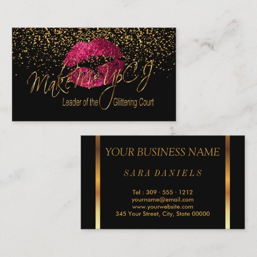 Maak me tot Artist met Gold Confetti Visitekaartje (Voorkant / Achterkant)