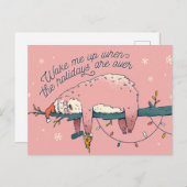 Maak me wakker als de Feestdagen te lui zijn Briefkaart (Voorkant / Achterkant)