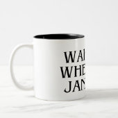 Maak me wakker als het januari is Mok Grappig Cade (Links)