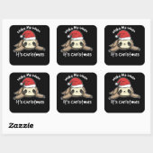 Maak me wakker als het kerst luiaard snoep is vierkante sticker (Vel)
