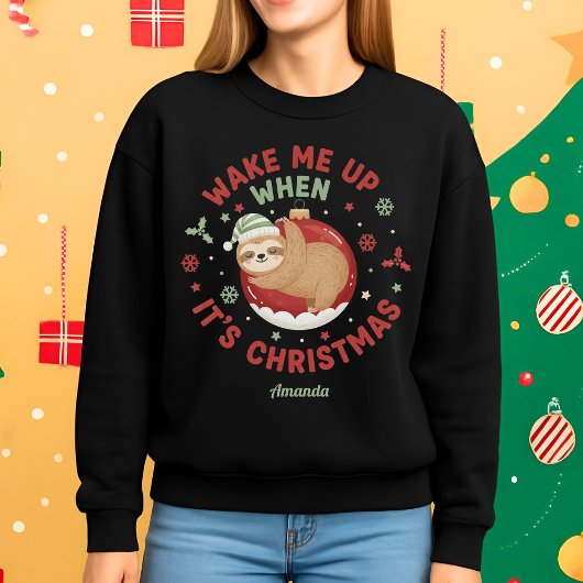 Maak me wakker als het Kerstmis is, grappige luiaa Trui