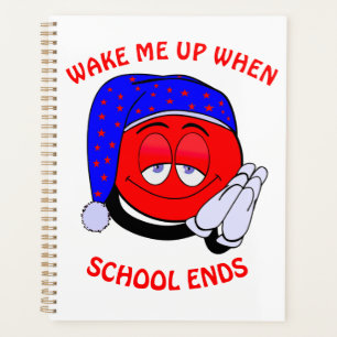 Maak me wakker als school een grappige emoji stopt planner
