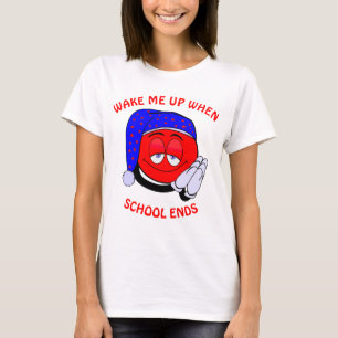 Maak me wakker als school eindigt met grappige emo t-shirt