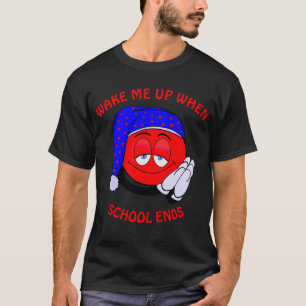 Maak me wakker als school eindigt met grappige emo t-shirt