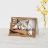 **MAAK ME WAKKER HET IS TIJD OM GELUKKIGE VERJAARD KAART (Gele Bloem)