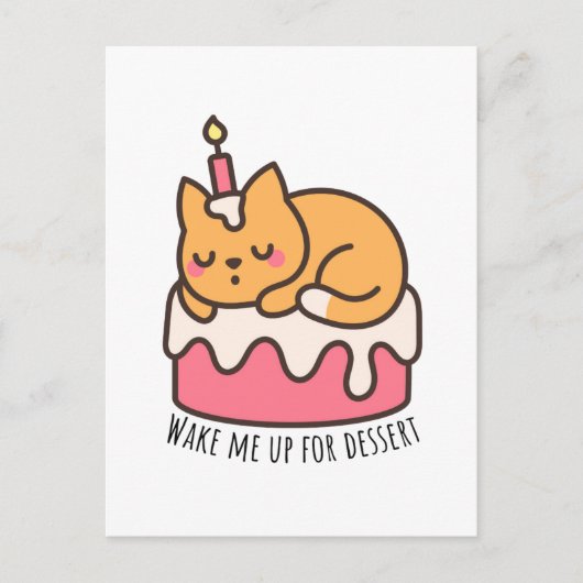 Maak me wakker voor het dessert briefkaart (Voorkant)