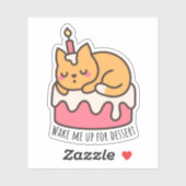 Maak me wakker voor het dessert sticker (Vel)
