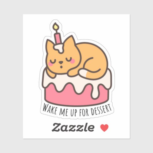 Maak me wakker voor het dessert sticker (Vel)