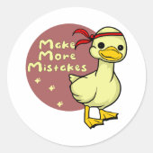 Maak meer fouten Kawaii grappige baby eend Ronde Sticker (Voorkant)