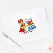 Maak Meesterwerken Cute Potlood Kunst Vierkante Sticker (Envelop)