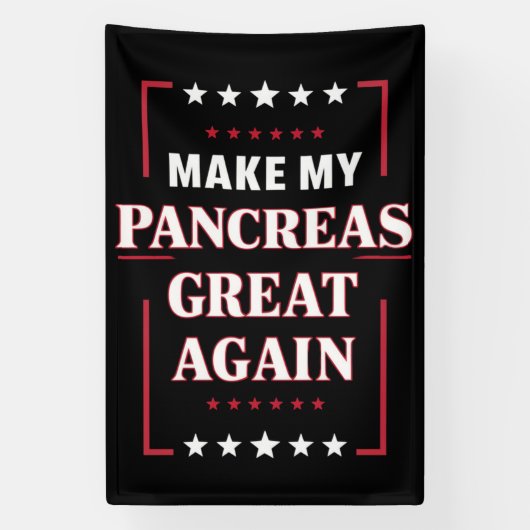 Maak Mijn Alvleesklier Weer Groot Tegen Diabetes Spandoek (Verticaal)