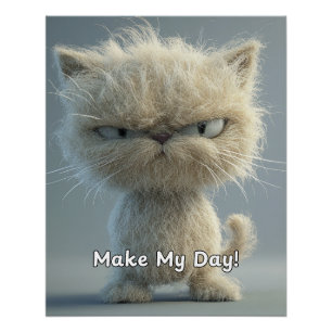 Maak mijn dag-gekke kat perfect poster