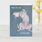 "Maak mijn dag, wrijf mijn buik." Kaart (Gele Bloem)