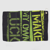 "Maak mijn eigen geluk" Golf handdoek (Horizontaal)