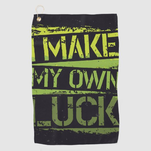 "Maak mijn eigen geluk" Golf handdoek (Voorkant)