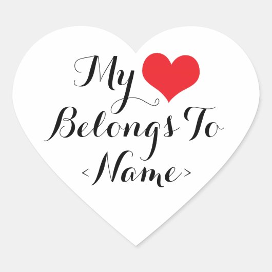 Maak Mijn Hart Van Mij <Name> Sticker (Voorkant)