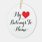 Maak Mijn Hart Van Mijzelf<Name> Keramisch Ornament (Links)