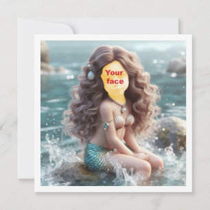 Maak mijn kind een zeemeermin prinses, op maat gem kaart