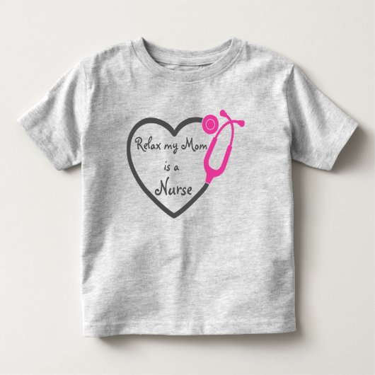 Maak mijn moeder vrij als zuster Heart Stethoscoop Kinder Shirts (Voorkant)