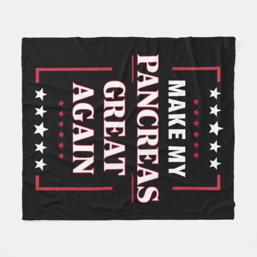 Maak mijn pancreas weer geweldig met diabetes fleece deken (Voorkant (Horizontaal))