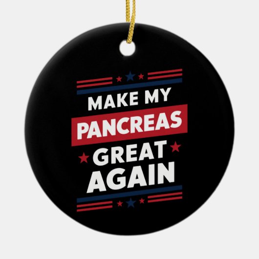 Maak mijn pancreas weer geweldig met diabetes keramisch ornament (Voorkant)