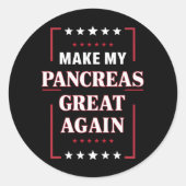 Maak mijn pancreas weer geweldig met diabetes ronde sticker (Voorkant)