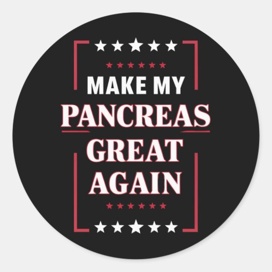 Maak mijn pancreas weer geweldig met diabetes ronde sticker (Voorkant)