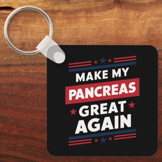 Maak mijn pancreas weer geweldig met diabetes sleutelhanger (Voorkant)