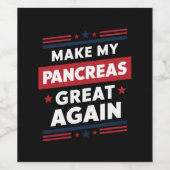 Maak mijn pancreas weer geweldig met diabetes wijn etiket (Enkel label)