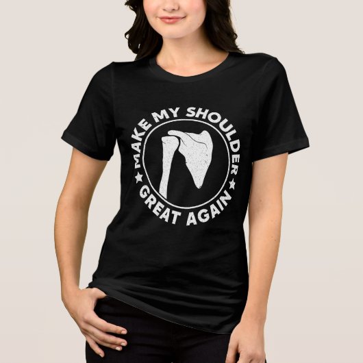 Maak mijn schouder weer geweldig grappig schouderl Tri-Blend shirt (Voorkant)