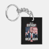 Maak Mijn Verjaardag Geweldig Again Funny Trump Sleutelhanger (Voorkant Links)
