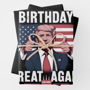 Maak mijn verjaardag weer geweldig Grappig Trump Inpakpapier Vel
