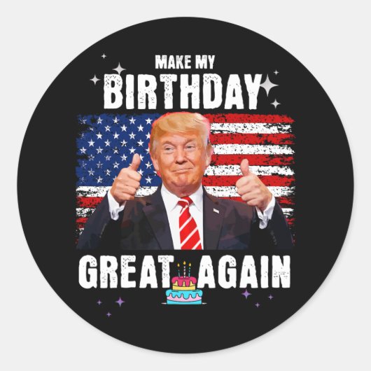 Maak mijn verjaardag weer geweldig ronde sticker (Voorkant)