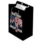 Maak mijn verjaardag weer leuk Trump Medium Cadeauzakje (Voorkant Gekanteld)