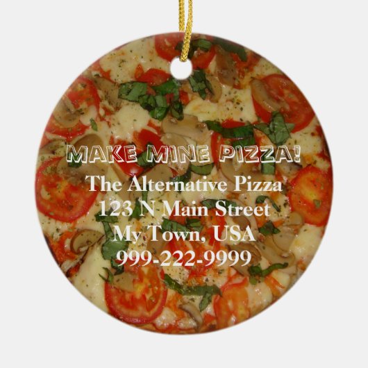 Maak Mine Pizza! tekst Keramisch Ornament (Voorkant)