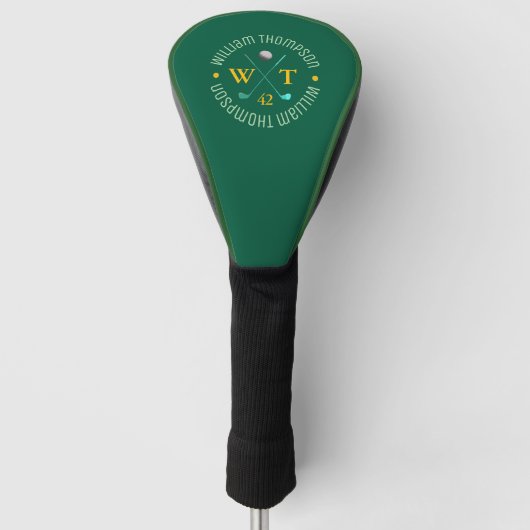 Maak modern monogram voor een golfspeler golfheadcover (Voorkant)