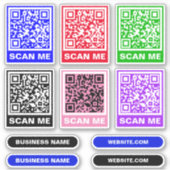 Maak moderne kleurrijke QR-code - 6 scanstickers Sticker (Voorkant)