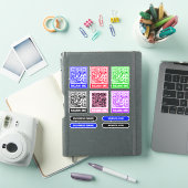 Maak moderne kleurrijke QR-code - 6 scanstickers Sticker (iPad Cover)
