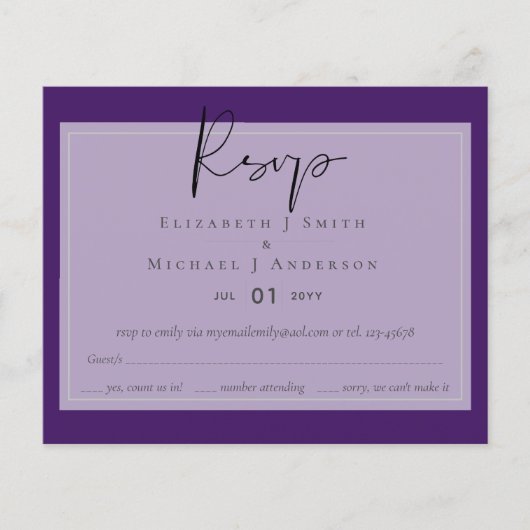 Maak moderne script RSVP - Bewerk kleuren naar wen (Voorkant)