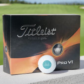 Maak Monogram Naam Initiaal Elegant Teal Groen Golfballen