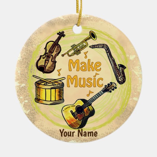 Maak Muziek Keramisch Ornament (Voorkant)