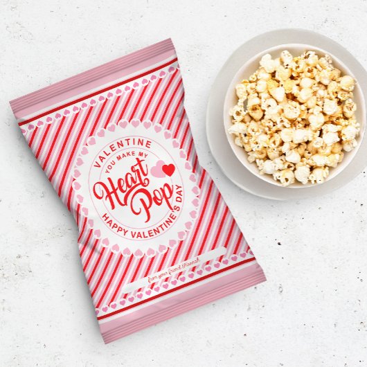 Maak My Heart Pop Valentijns's Popcorn Bag Wrapper Flyer