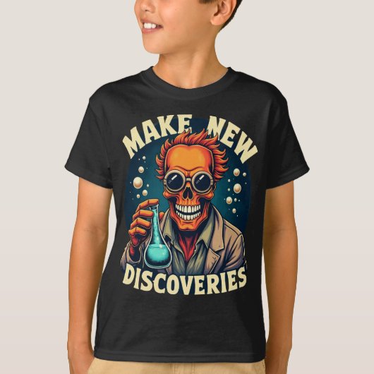 Maak nieuwe Discoveries - Mad Scientist Skull Art T-shirt (Voorkant)
