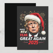 Maak Nieuwjaar Groot Again 2025 Trump Oudejaarsavo Feestdagenkaart (Voorkant / Achterkant)